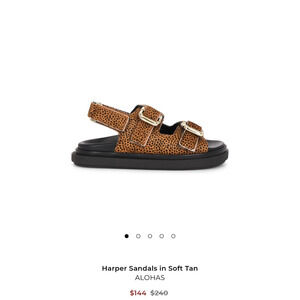 ALOHAS Harper Sandals Soft Tan Dyed Cow Hair Chunky Buckle Strap EU 40 US 9 NWOB